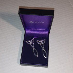 St. Justin: Pewter dangle earrings